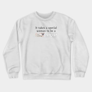 It takes a special woman to be a cat mum - siamese cat oil painting word art Crewneck Sweatshirt